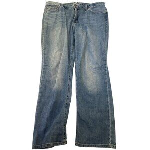 Lee Womens Regular Fit Straight Leg Mid Rise Jeans Size 14M Medium Wash
